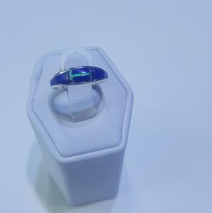 Sterling silver lapis lazuli  inlaid ring